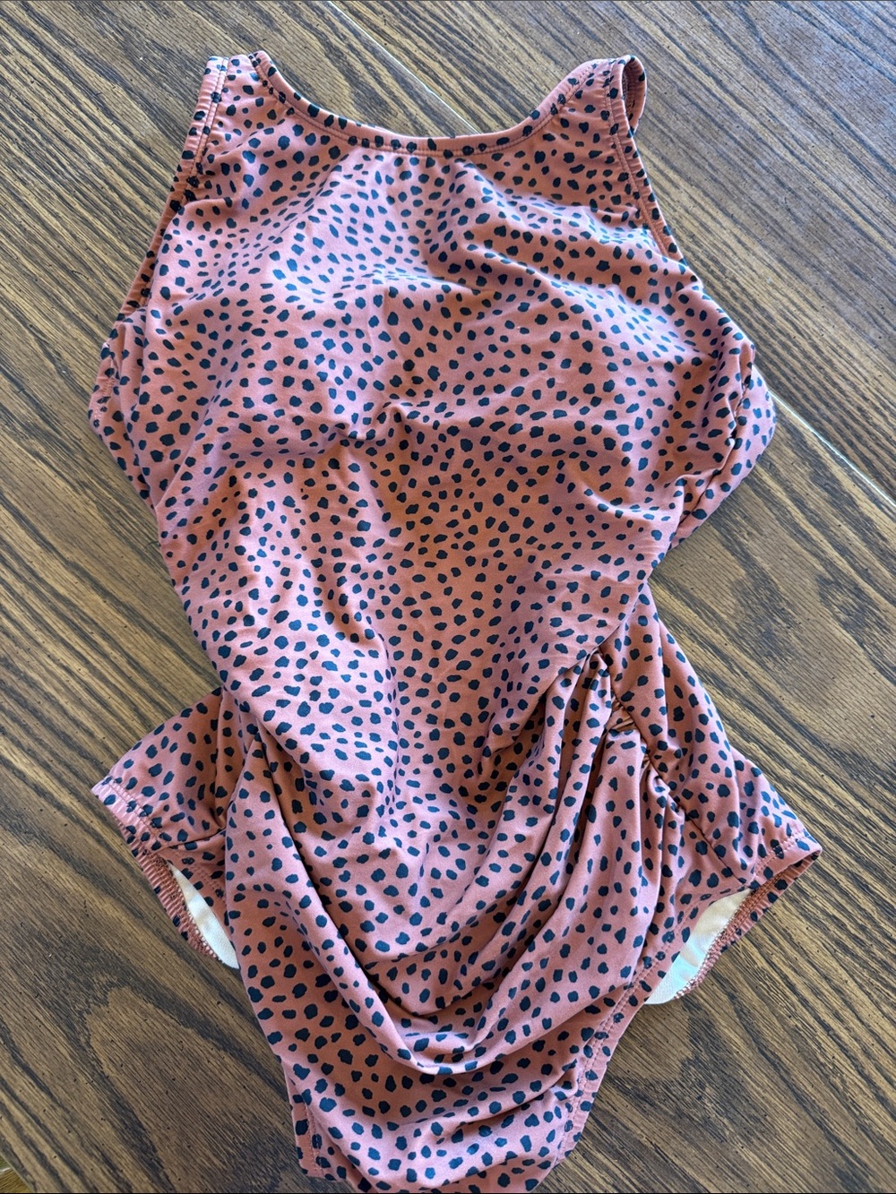 High-Neck Spotted One-Piece Swimsuit